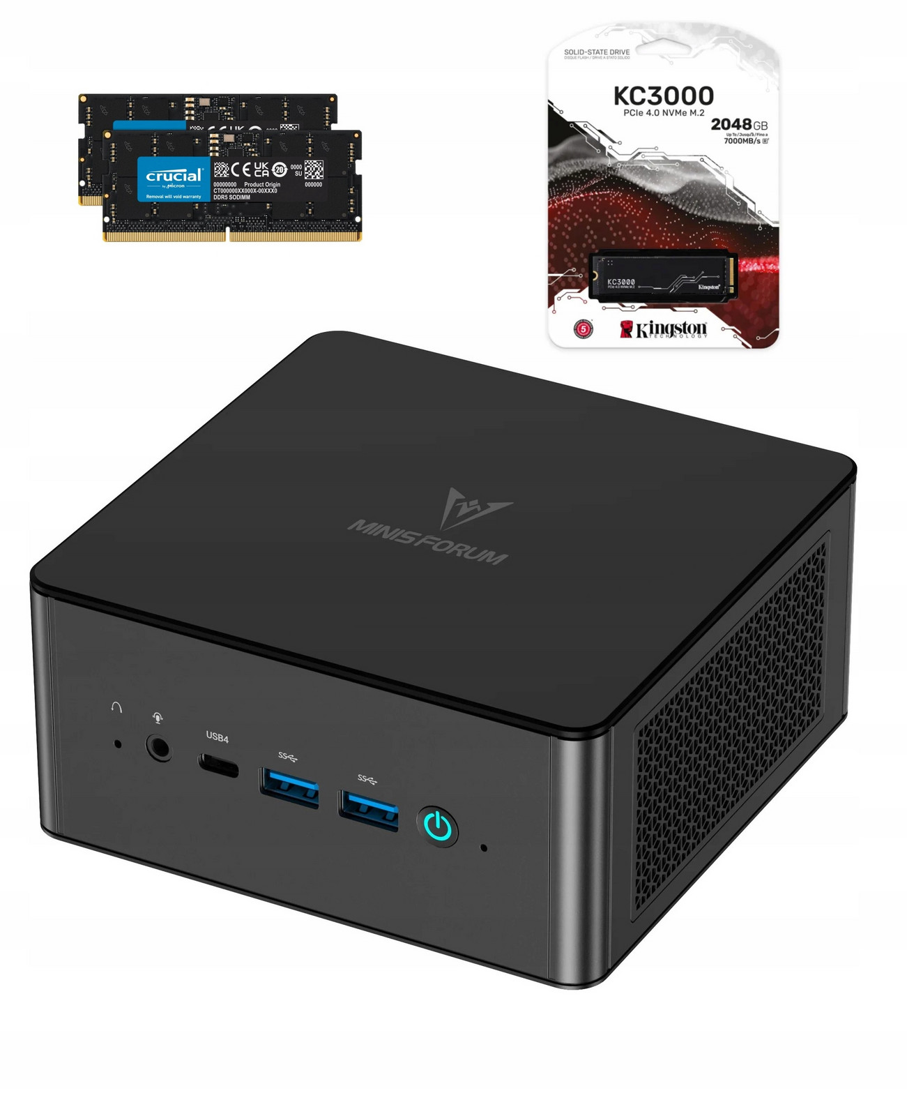 Mini počítač Pc Ryzen 9 8945HS, 780M, 96GB DDR5 2TB Kingston KC3000 M.2