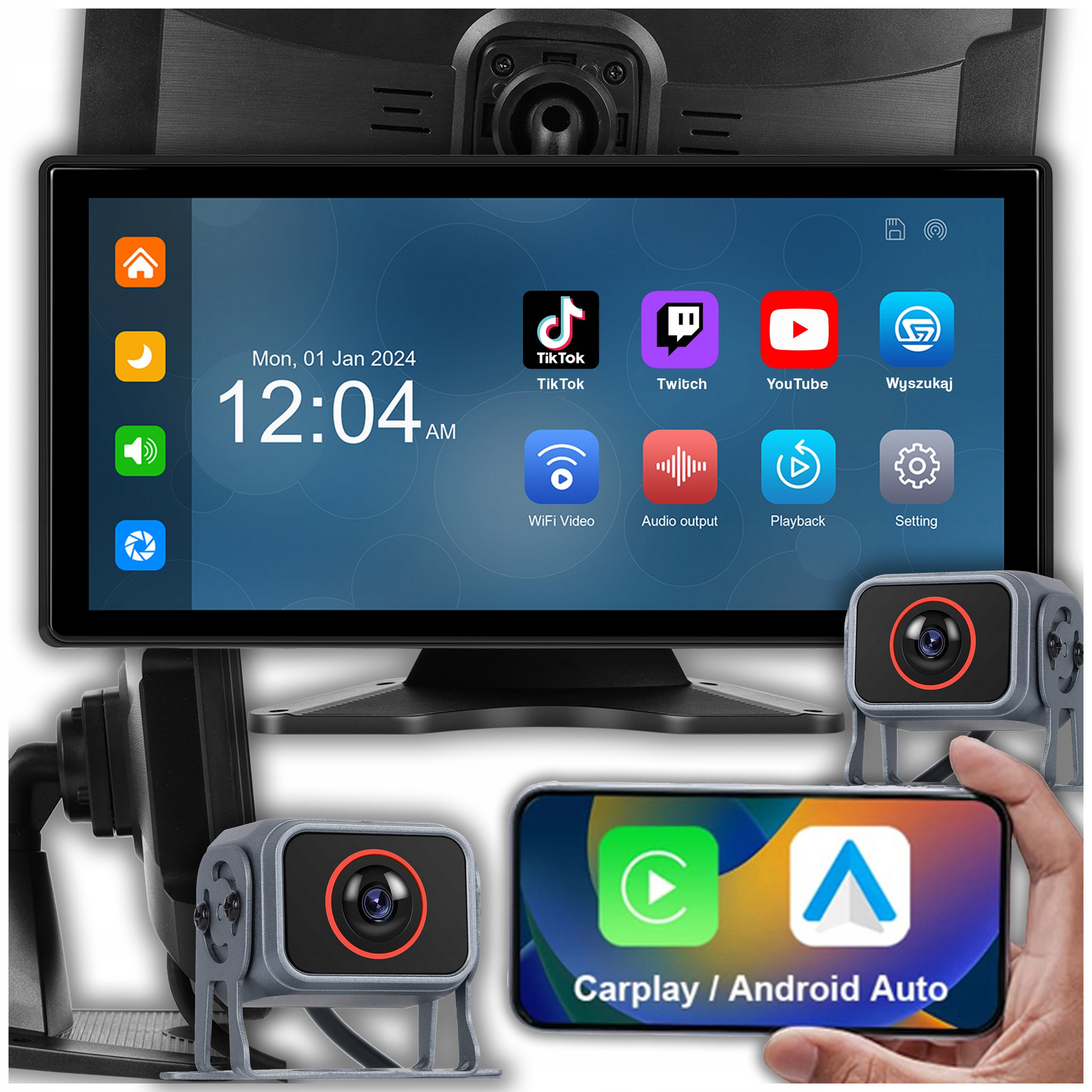 Stanice 2 Couvací Kamery Monitor Android Auto Carplay Dvr Fm Rekordér