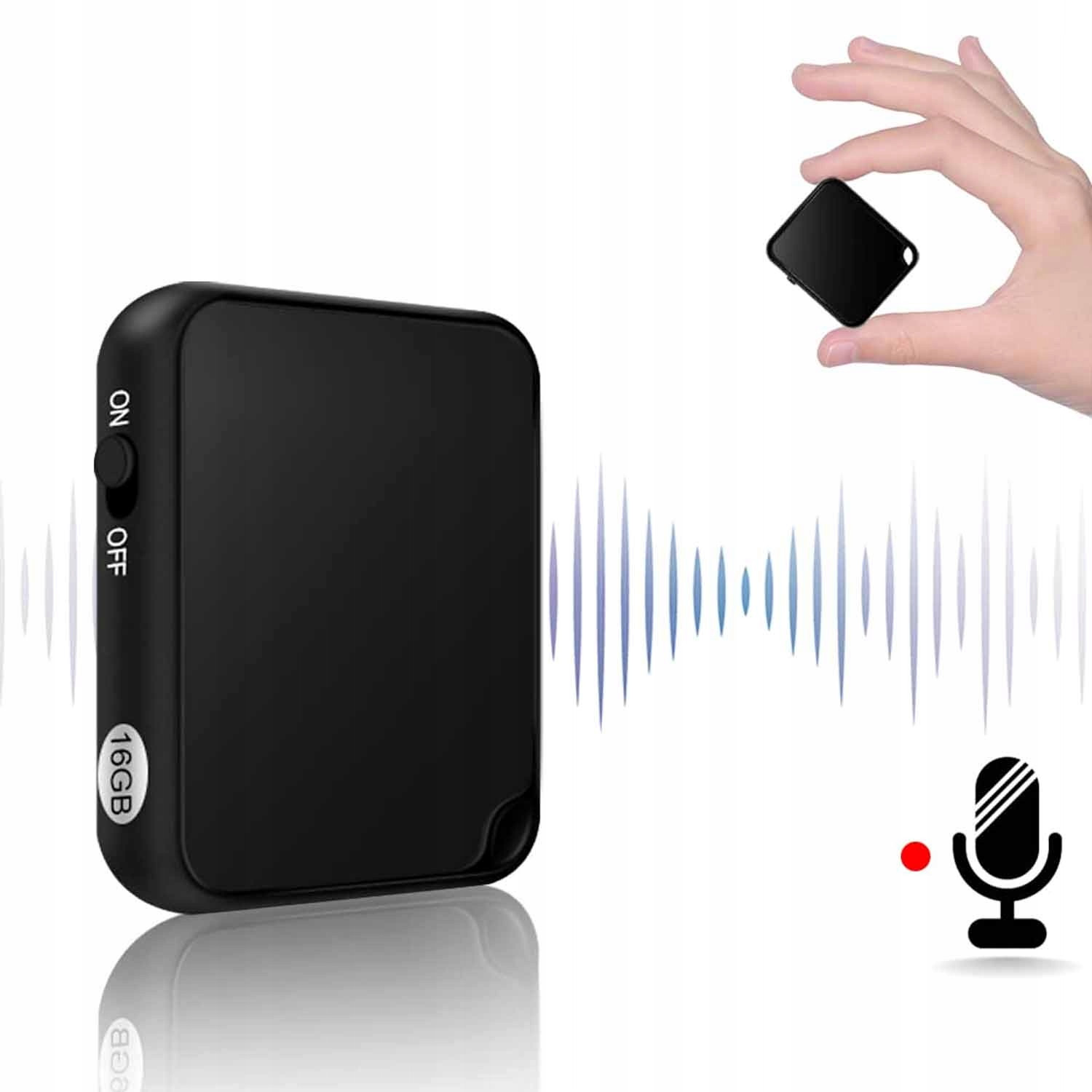 Špionážní Diktafon Mini Digitální Odposlech Malý 16GB aktivace hlasem