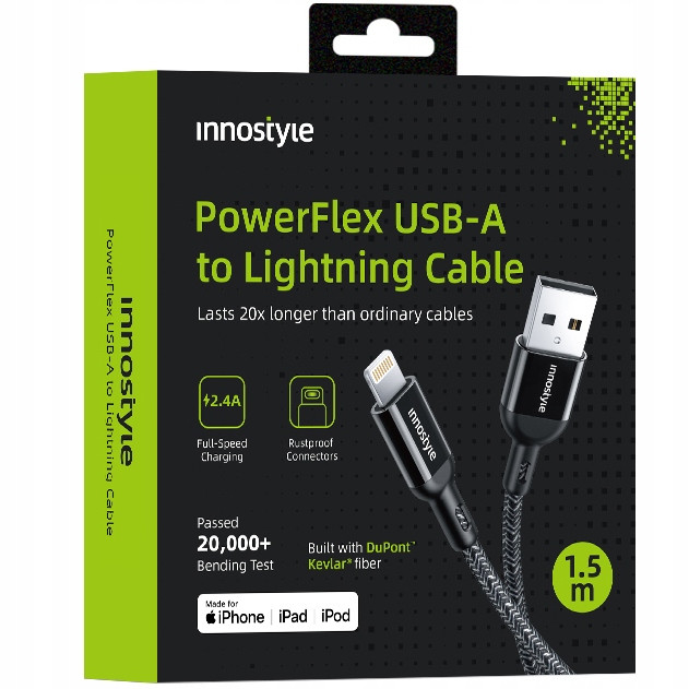 Innostyle Powerflex Usb Lightning Mfi Rychlonabíjecí Kabel Pro Iphone K