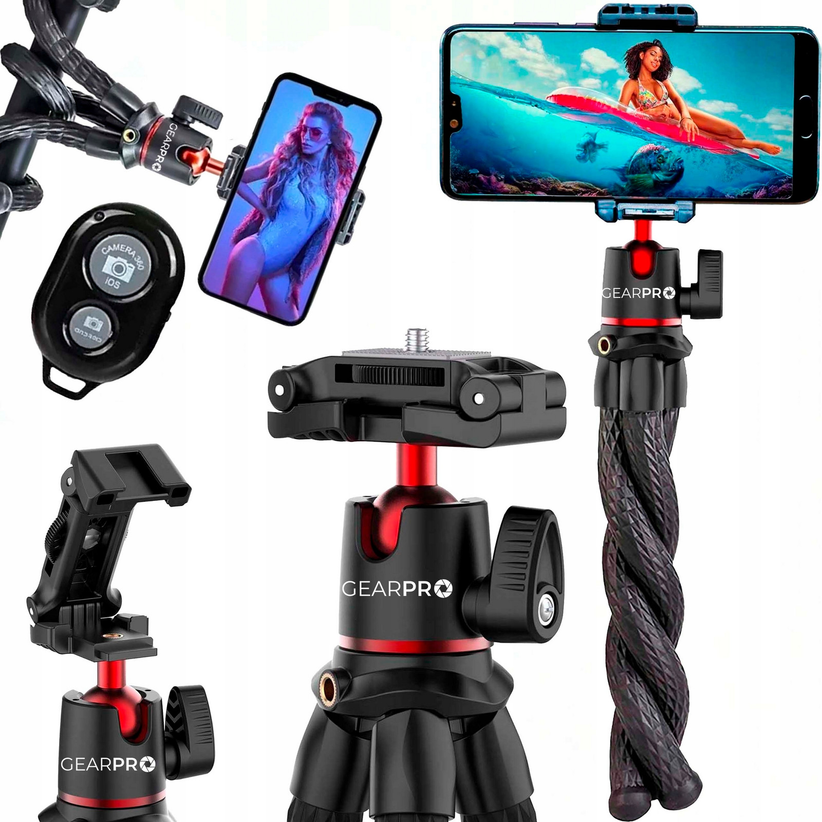 Flexibilní Stativ Tripod Vysoký 2v1 Držák Fotoaparátu Smartofna Telefon