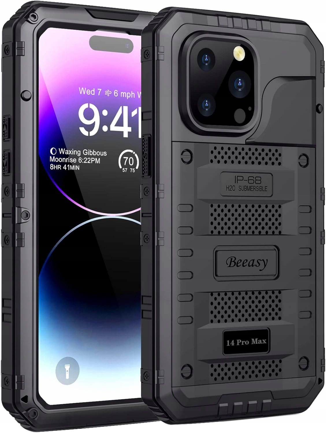 Beeasy pouzdro pro iPhone 14 Pro Max pouzdro voděodolné pancéřové kovové 360
