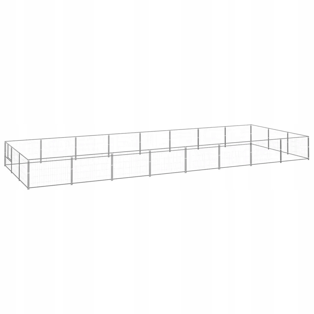 Kotec pro psy XL, stříbrná, ocel, 800x300x70 cm