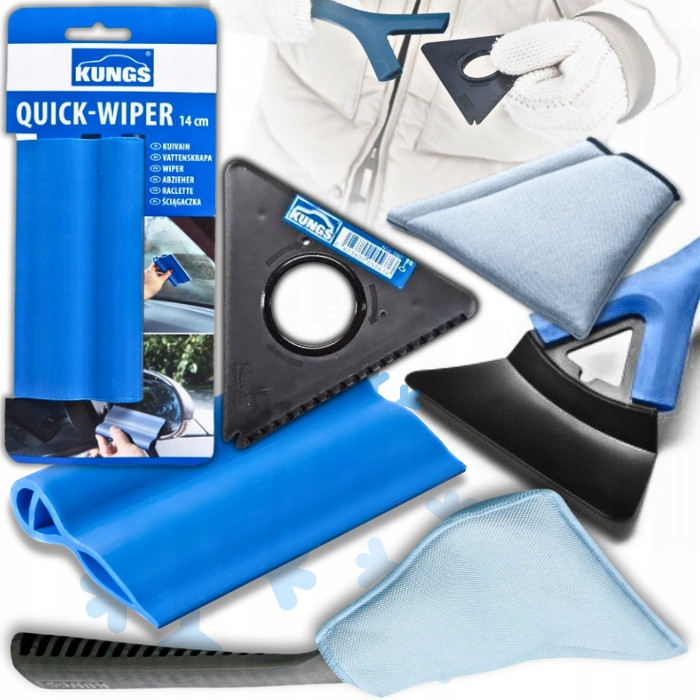 Kungs Stěrka Žínka Čistič Škrabka Skla Páry Sněhové Vody Auta 3V1