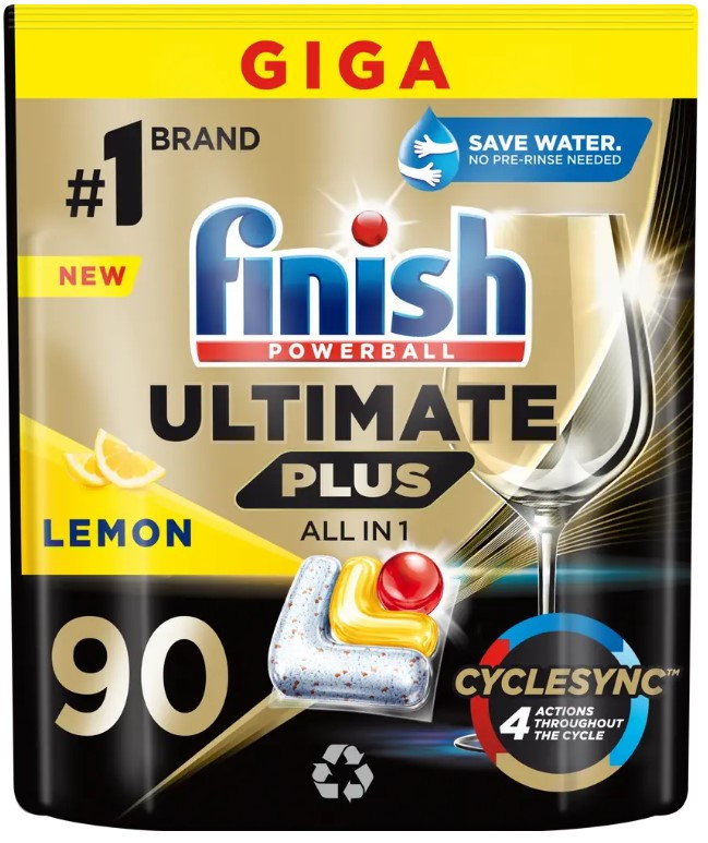 Finish Ultimate Plus All in 1 kapsle do myčky na nádobí Lemon 90 ks