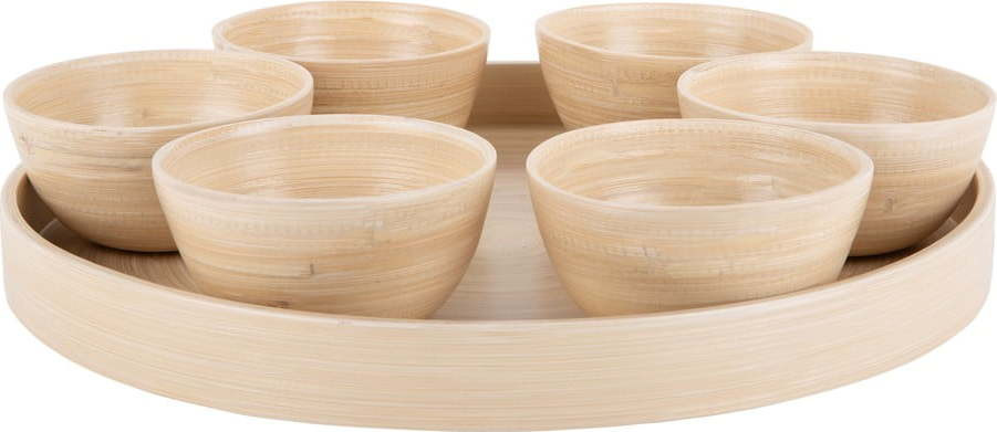 Bambusová servírovací sada v přírodní barvě ø 32 cm Puro – PT LIVING