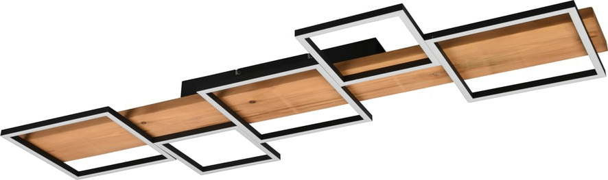 LED stmívatelné stropní svítidlo v černo-přírodní barvě 44x115 cm Harper – Trio