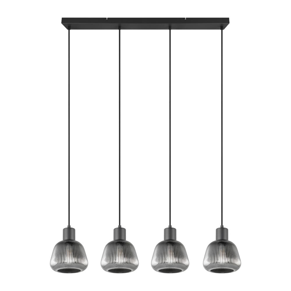 Černé závěsné svítidlo se skleněným stínidlem ø 15 cm Tarifa – Trio