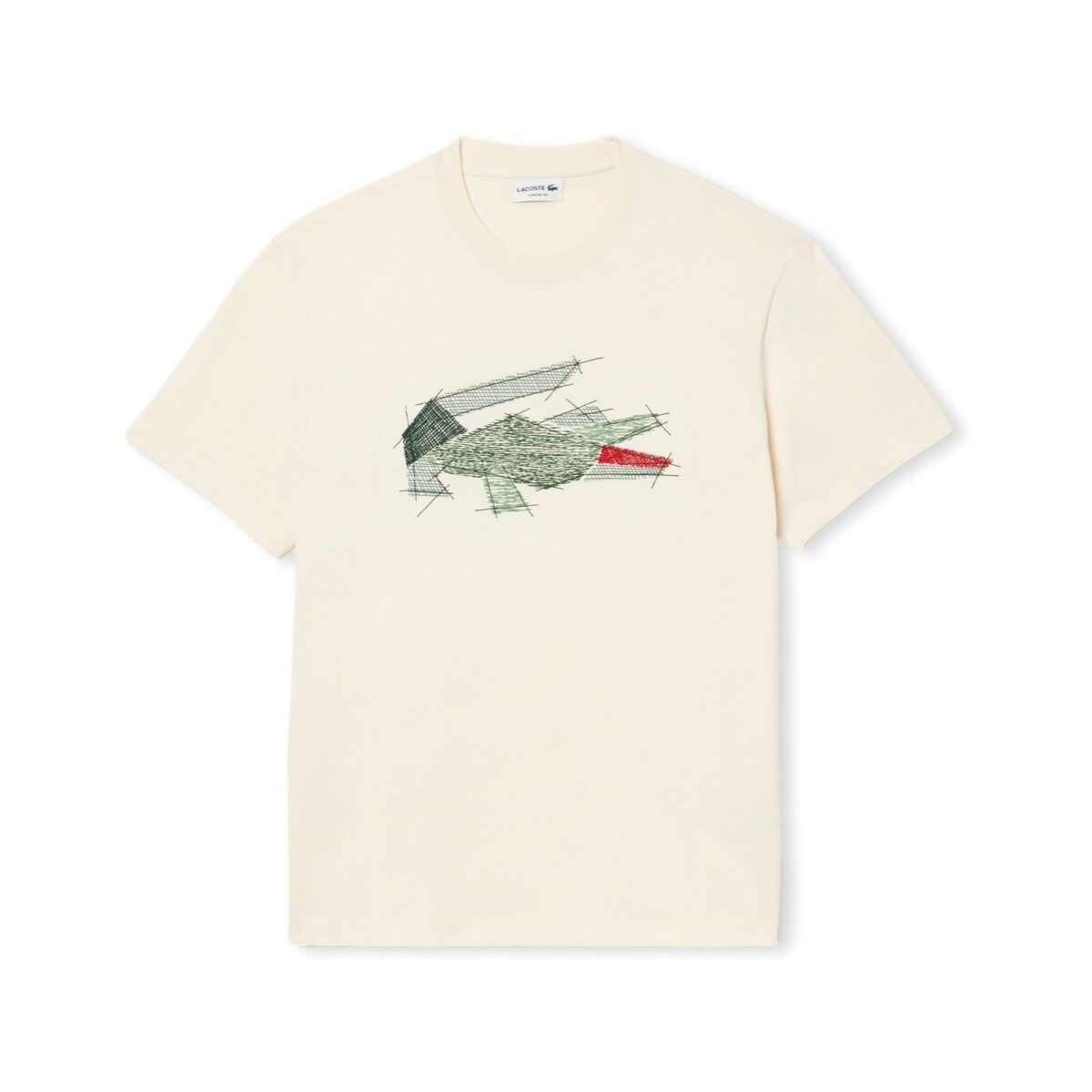 Lacoste  T-Shirt TH3603 - Blanc  Béžová