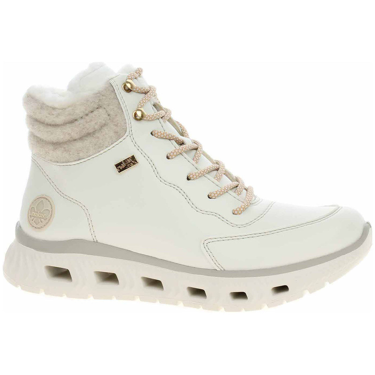 Rieker  Dámská kotníková obuv  M6010-80 white-sand  Bílá
