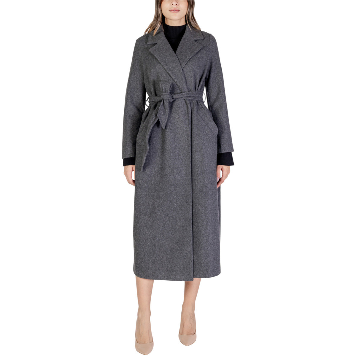 Vero Moda  VMFORTUNEAYA XTRA LONG COAT GA BOO 10310826  Šedá