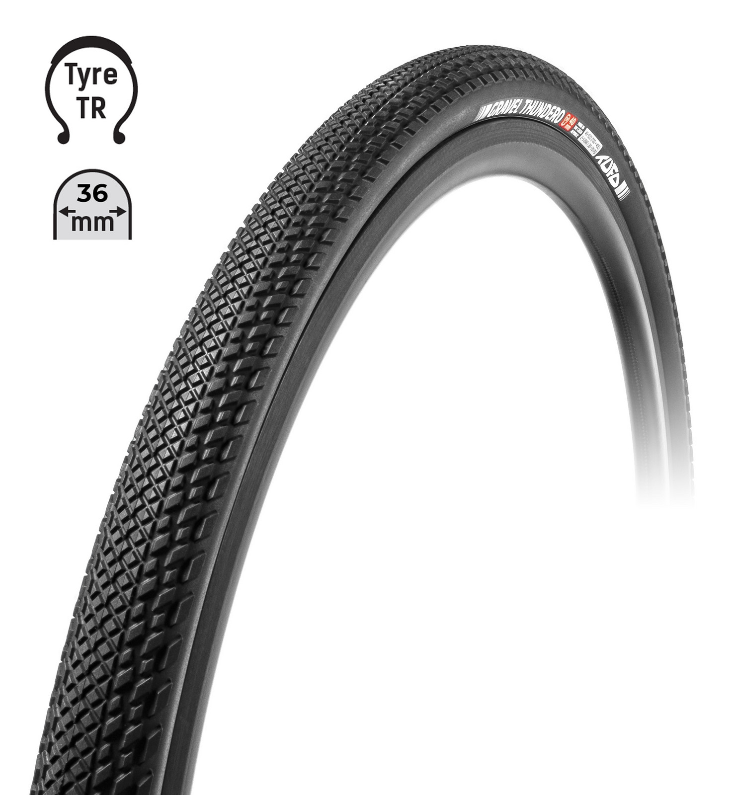 Plášť TUFO Gravel THUNDERO 700x36C, bezduš. černá