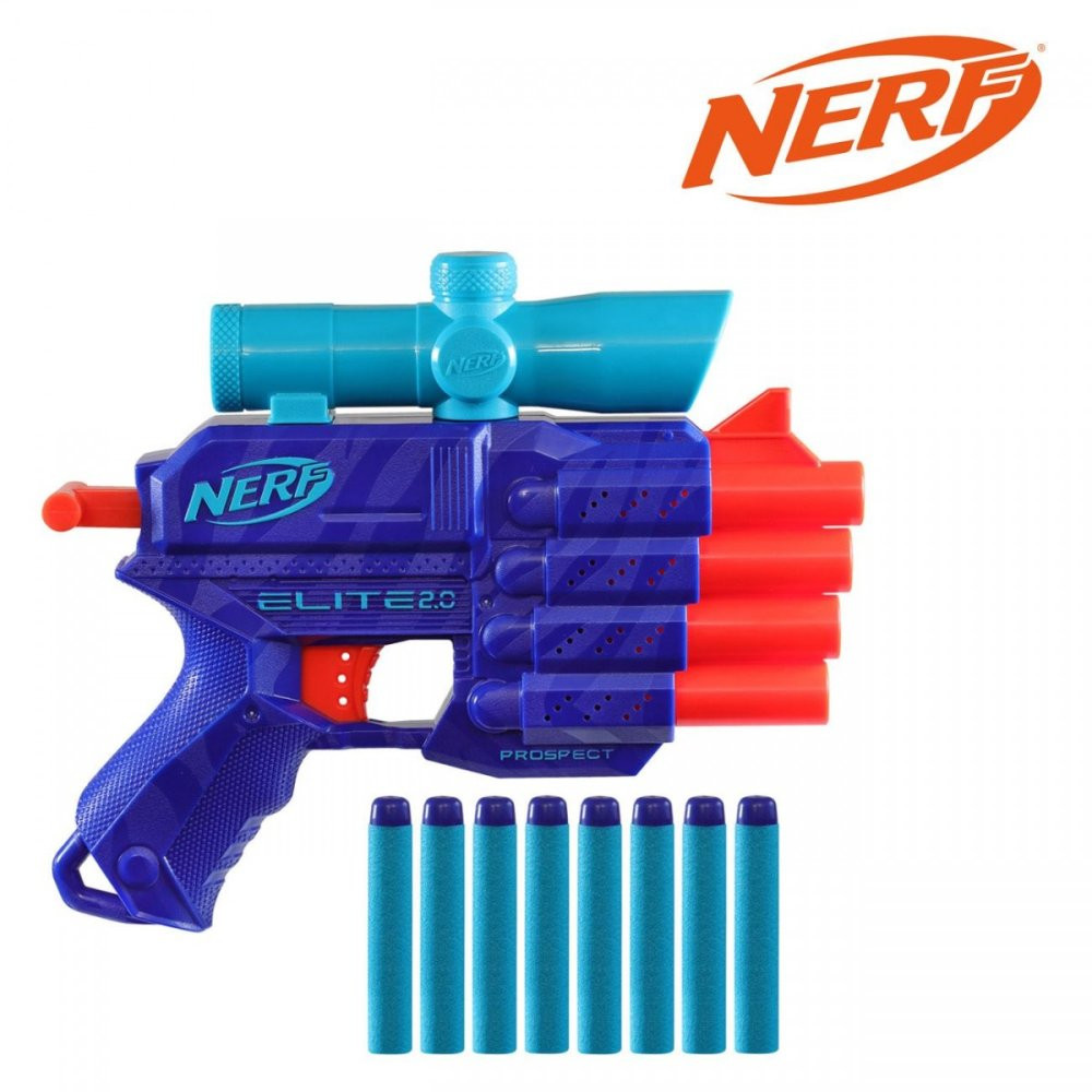 Pistol Nerf Elite 2.0 Prospect QS-4 Wild Edition Blaster - modrá