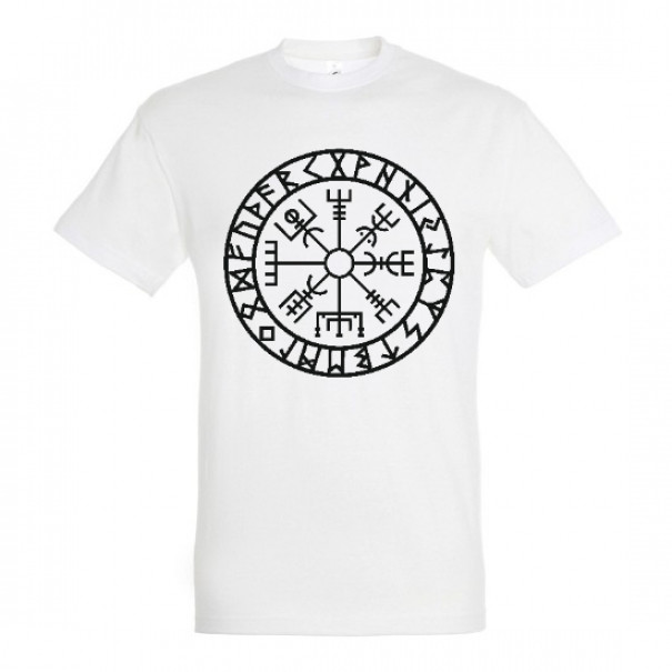 Triko vikingské Egeshelm - bílé-černé, XL