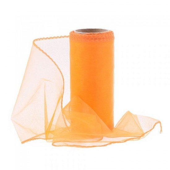 Paper Design Organza obšitá 12cm/9m - oranžová - 240013