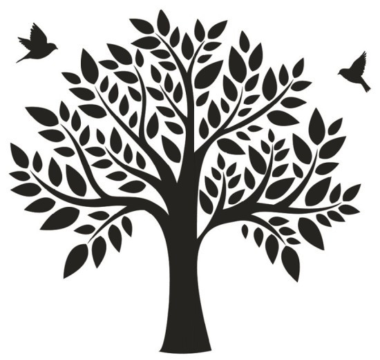 Anděl Samolepka na zeď - strom - 2 archy - 32 x 30 cm - 15506