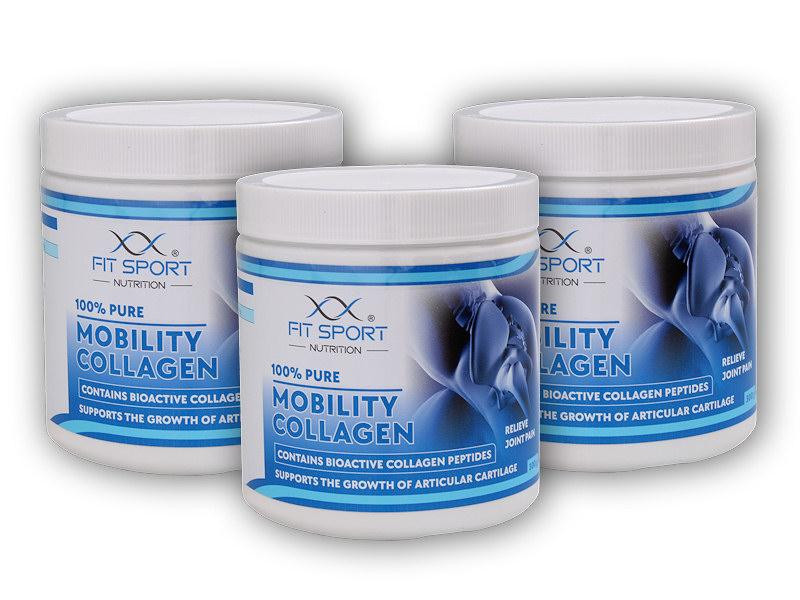 FitSport Nutrition 3x 100% Pure Mobility Collagen 300g Bioaktivní kolagenní peptidy FORTIGEL