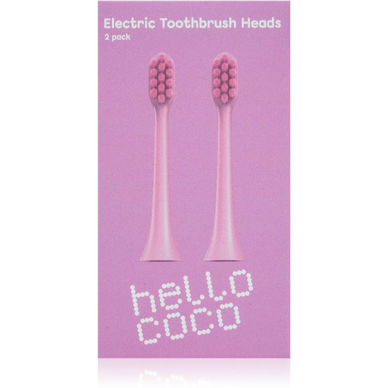 Hello Coco Electric Toothbrush Heads Pink náhradní hlavice pro zubní kartáček 2 ks