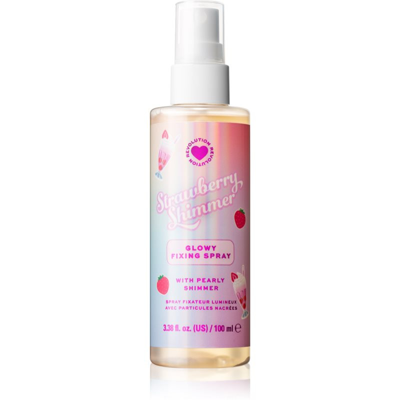 I Heart Revolution Milkshake Strawberry Shimmer rozjasňující fixační sprej 50 ml