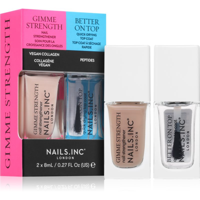 Nails Inc. Gimme Strength & Better On Top sada laků na nehty