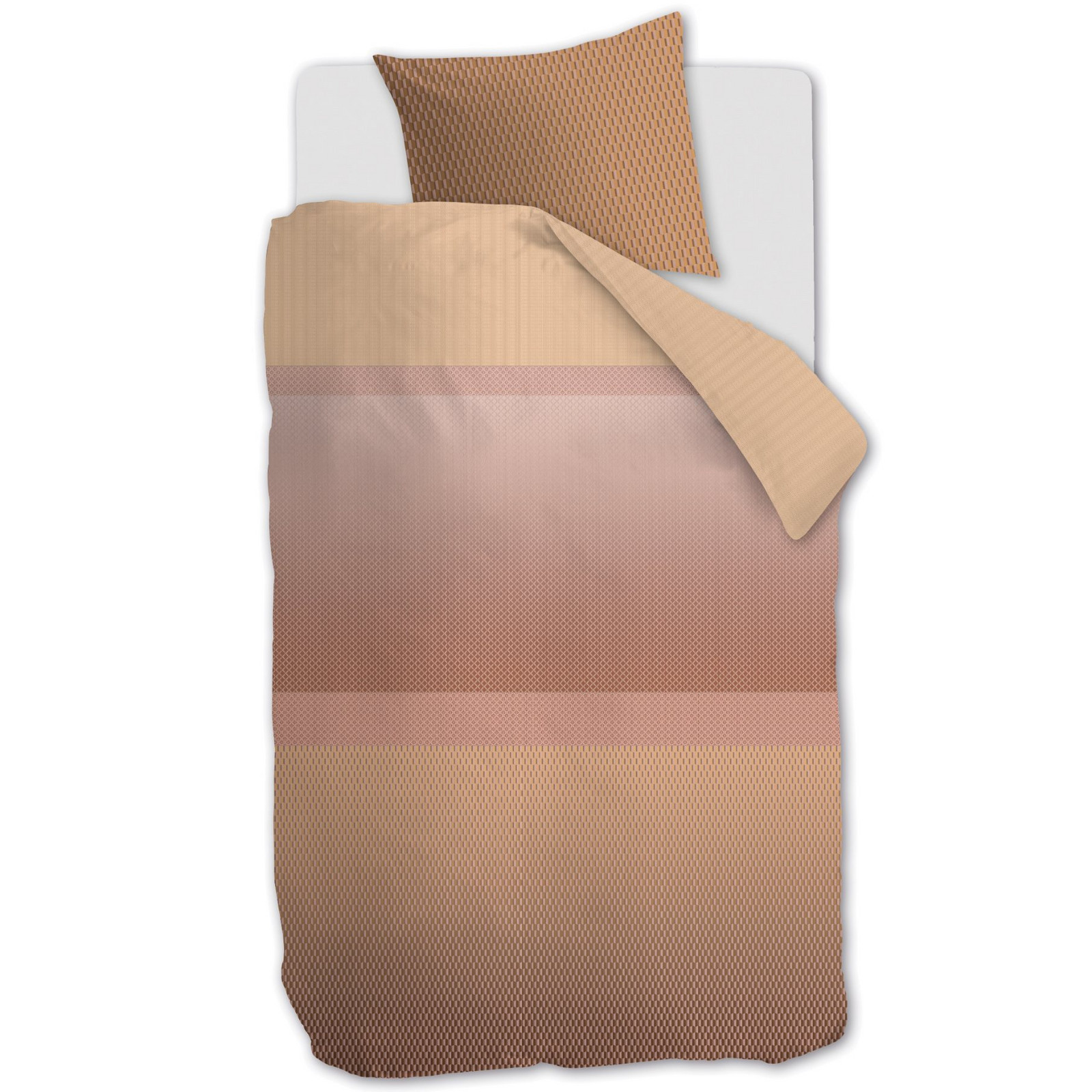Jednolůžkové povlečení SASHIKO 140 x 200 cm, hnědá, bavlněný satén, Kardol