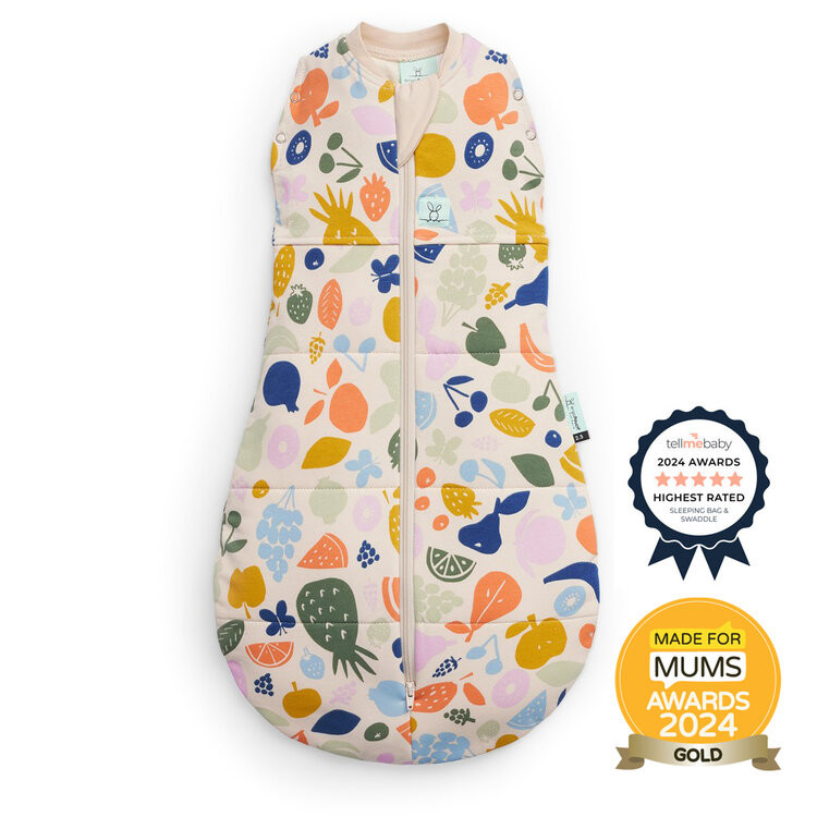 ERGOPOUCH Zavinovačka a vak na spaní 2v1 Cocoon Fruit Salad 6-12 m, 8-10 kg, 2,5 tog