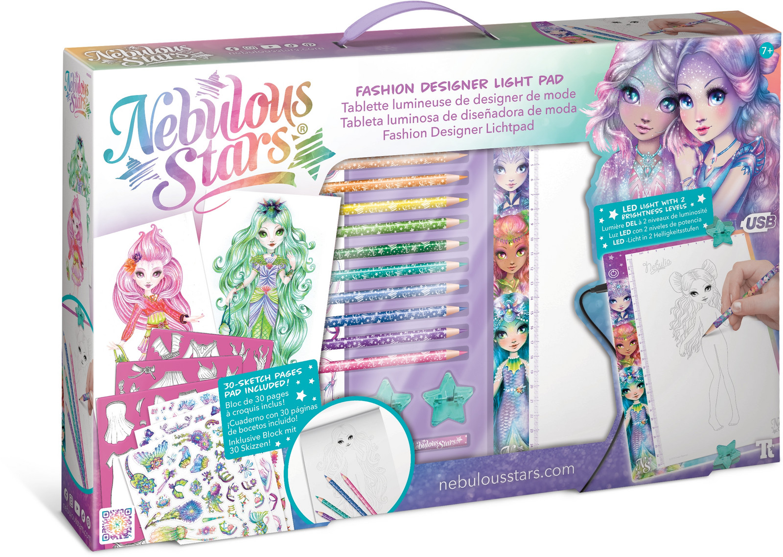 Nebulous Stars Návrhářská podsvícená tabulka 14x25 cm