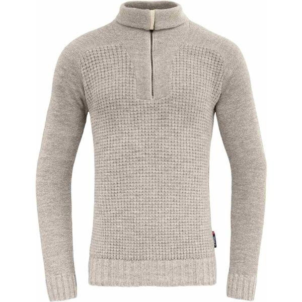 Devold BISPEN WOOL ZIP NECK Pánský vlněný svetr, šedá, velikost