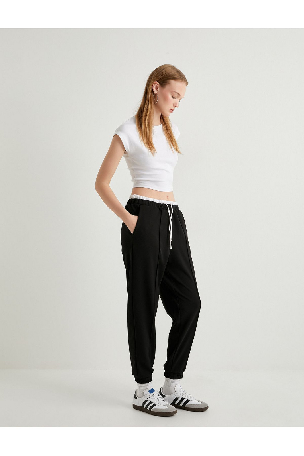 Koton Jogger Trousers Double Waist Detailed Tie Ribbed