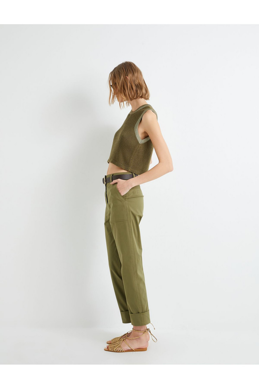 Koton Carrot Trousers High Waist Pocket Detailed Cotton