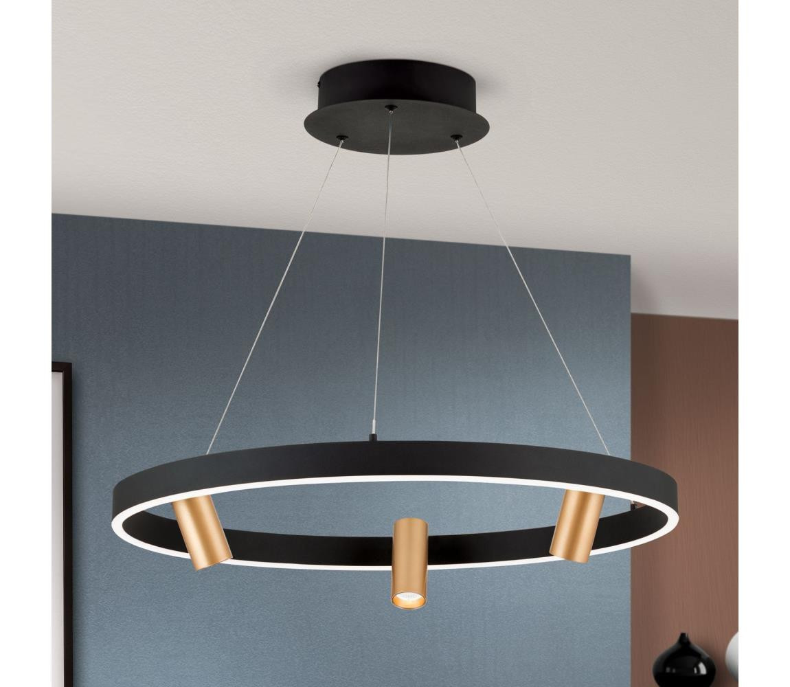 Orion Orion HL 6-1667/3-LED Stmívatelný lustr na lanku BERLIN LED/50W/230V černá/zlatá