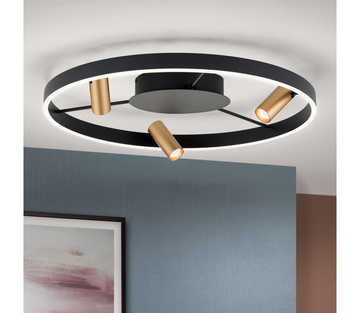 Orion Orion DL 7-686/3-LED Stmívatelné strop. svítidlo BERLIN LED/50W/230V černá/zlatá