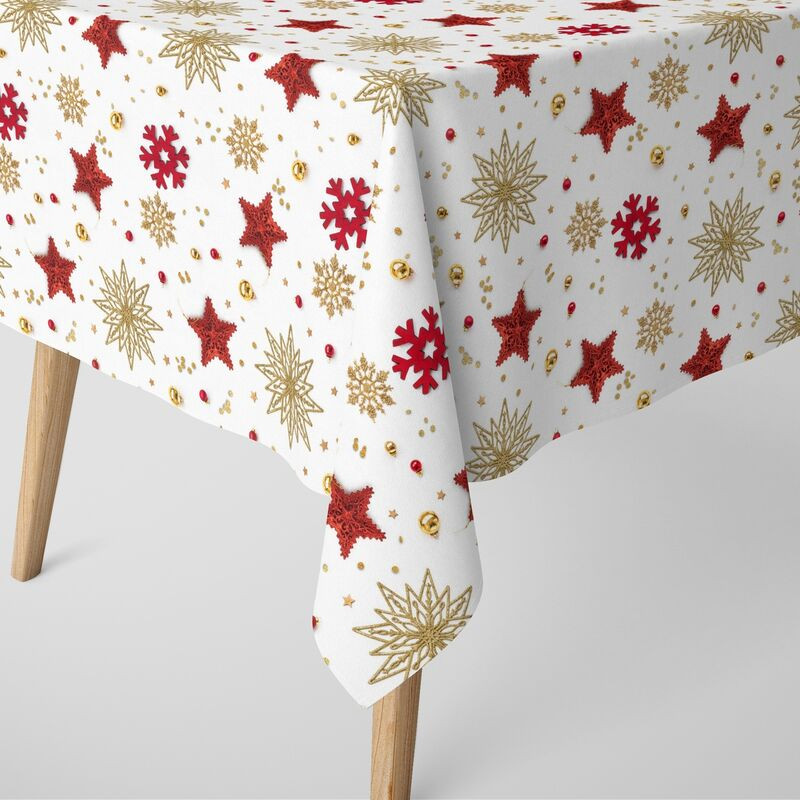 Ubrus s nešpínivou úpravou, Hvězdičky a vločky 120 x 140cm