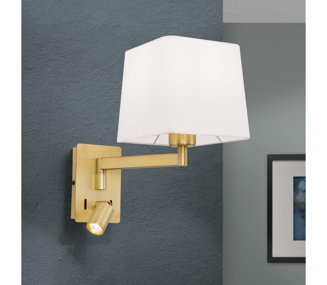 Orion Orion WA 2-1469/1- LED Nástěnná lampa CARLTON 1xE27/40W/230V + LED/3W bílá/zlatá