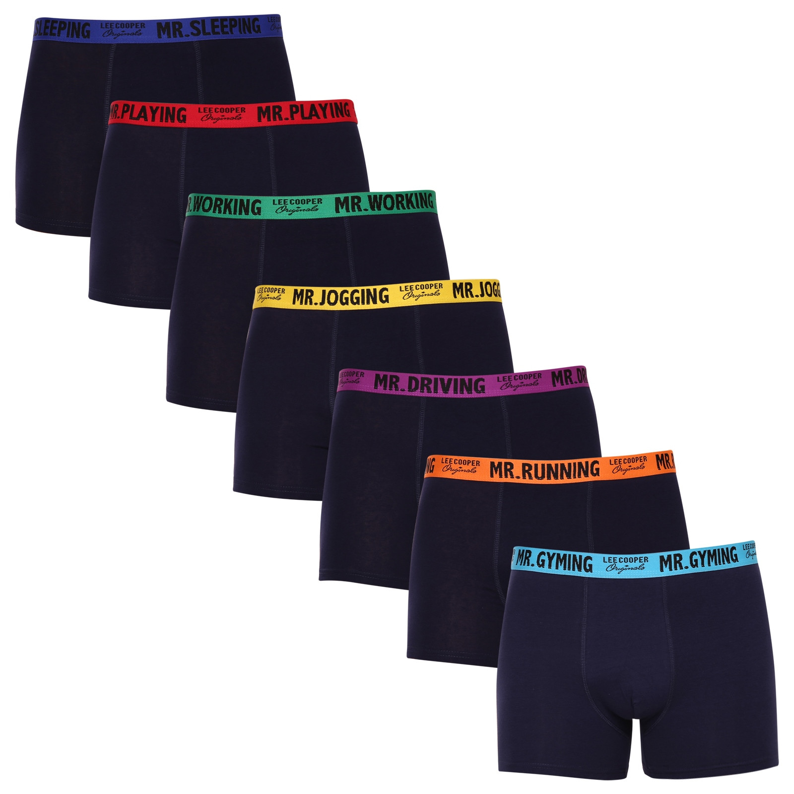 7PACK pánské boxerky Lee Cooper tmavě modré (LCUBOX7P0111-1769914) XXL, trenky / trenýrky