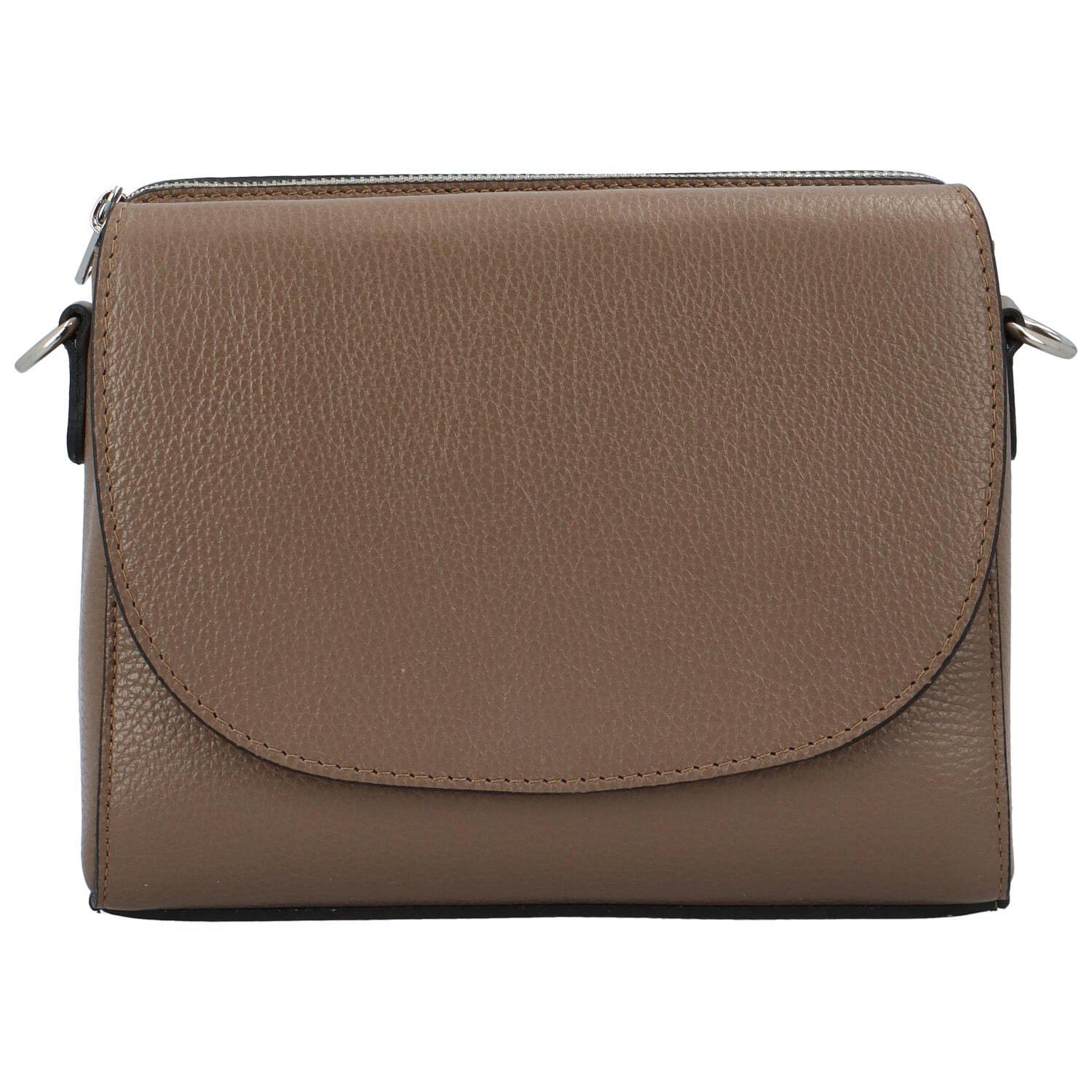 Dámská kožená crossbody kabelka taupe - Delami Sotera taupe