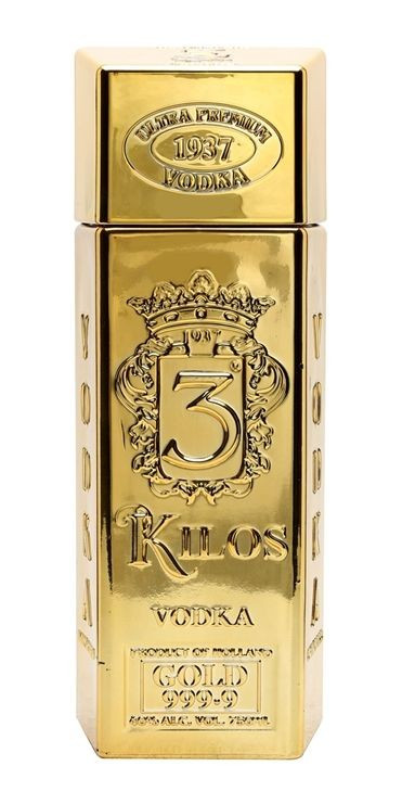 3 Kilos Vodka Gold 999,9 40 % 1 l