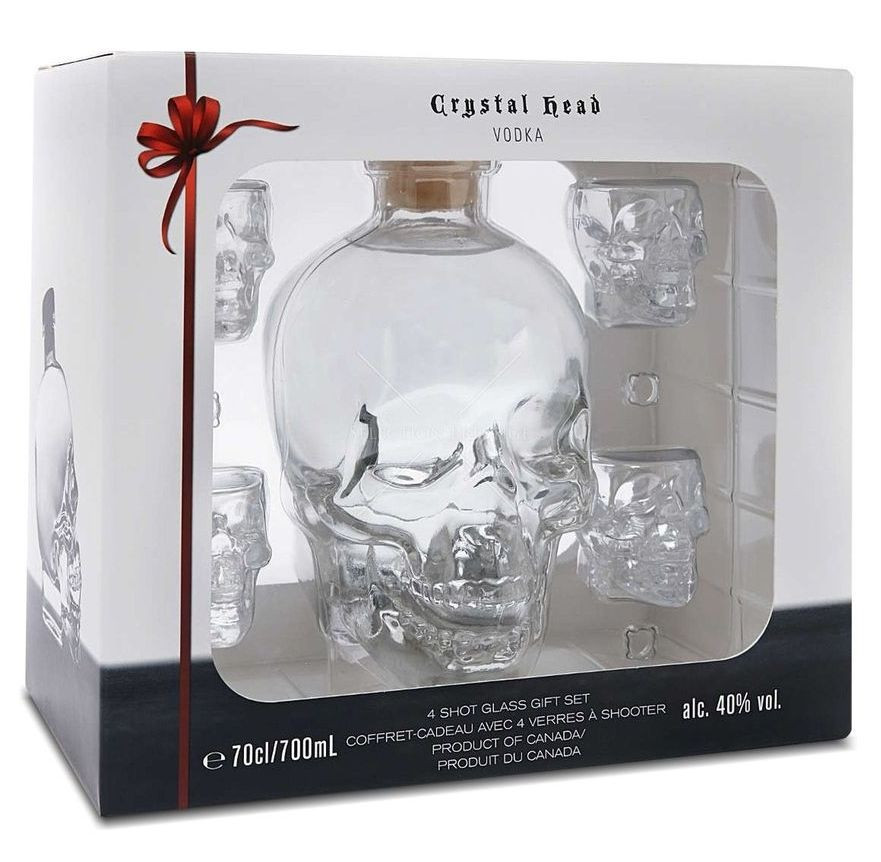 Vodka Crystal Head Original + 2sklo coctail gB 40%0.70l