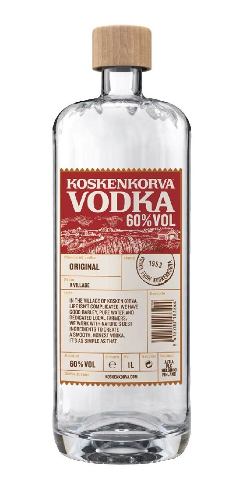 LITR Vodka Koskenkorva čirá silná 60%1.00l