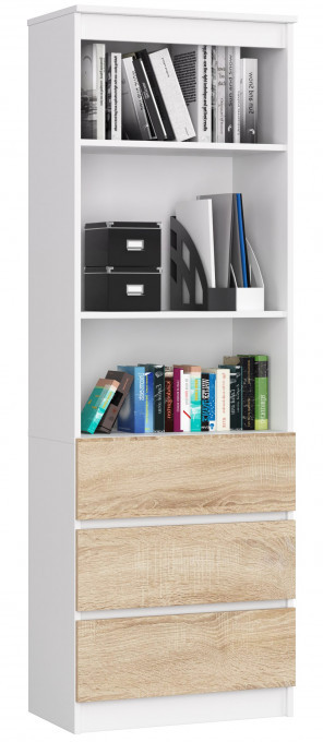 Regál R60 3SZ 2P CLP bílý / sonoma