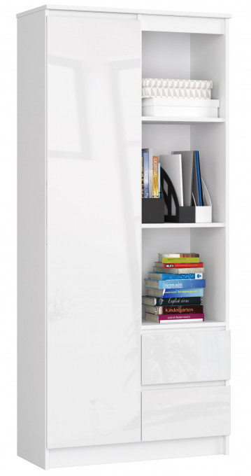 Regál R11 R80 1D 2SZ CLP bílý/bílý lesk
