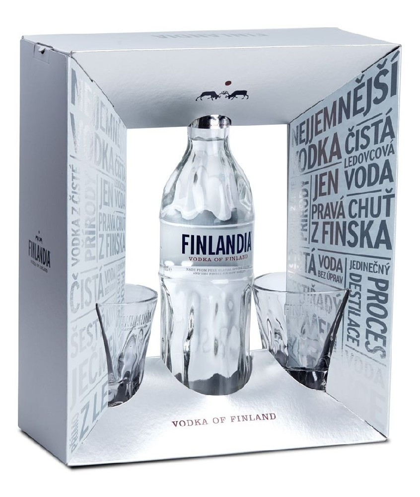 Vodka Finlandia čirá + 2sklo gB 40%0.70l