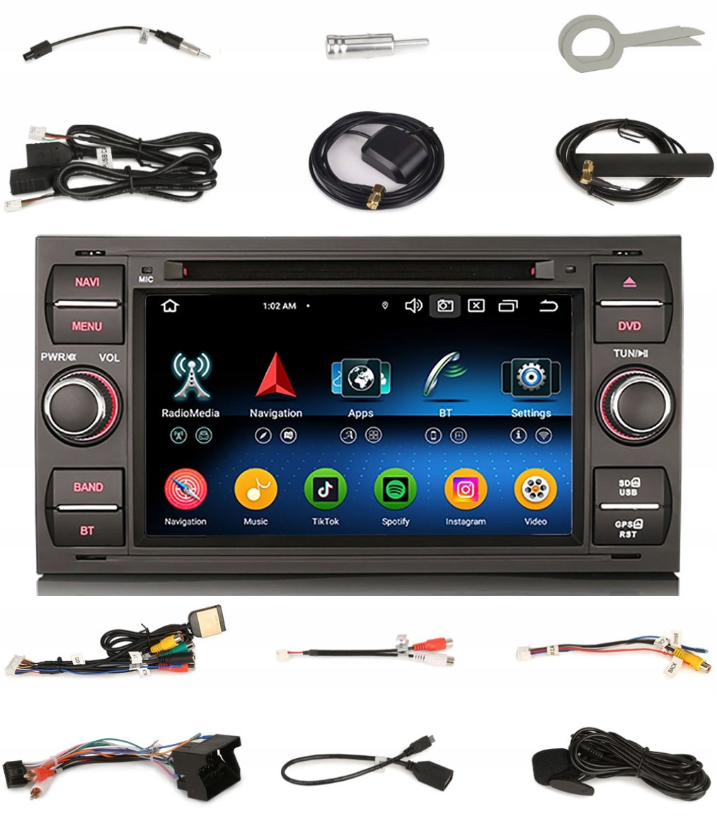 Rádio Android Ford Connect Focus S-max C-max Galaxy 4/64 Gb Dsp Carplay Lte