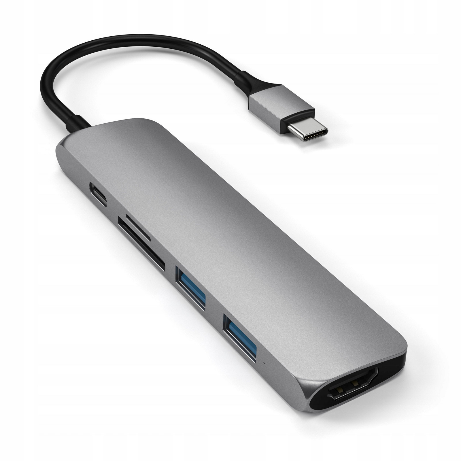 Satechi Slim v2 adaptér Usb-c, 2x Usb-a, 4K Hdmi, čtečka micro/SD karet