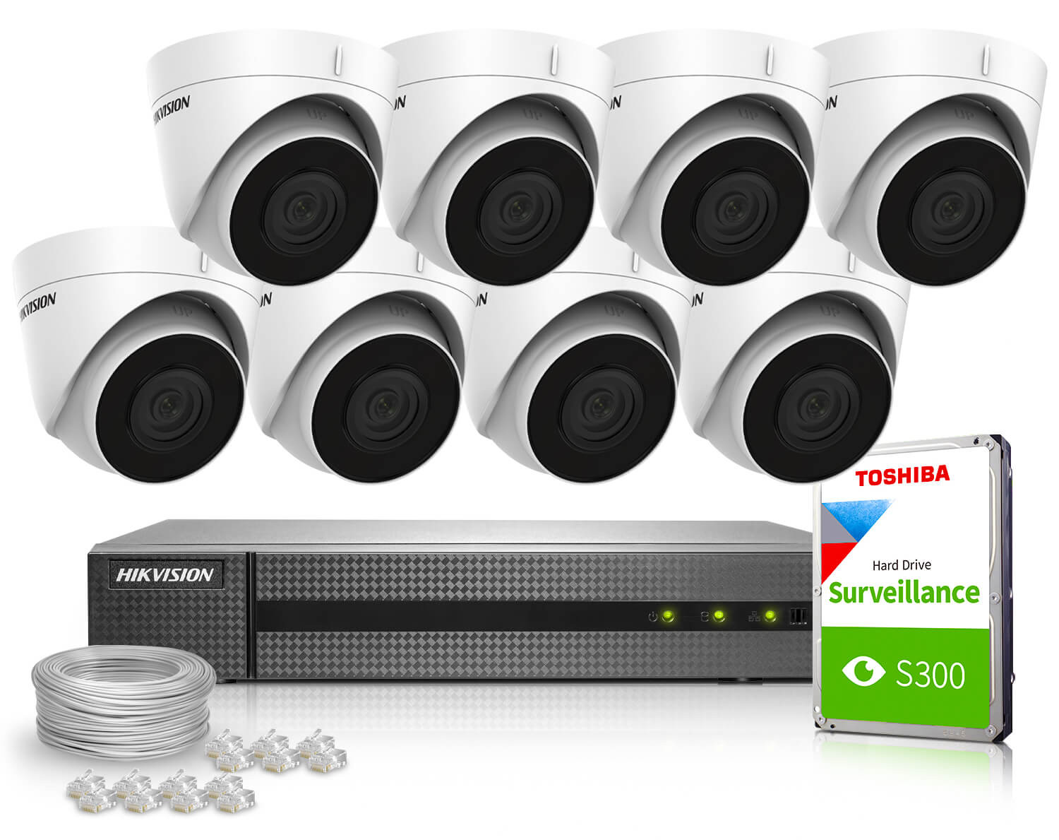 HiLook by Hikvision 4MP monitorovací sada Aplikace IPCAM-T4 1TB H.265+