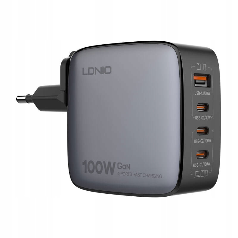 Nabíječka do sítě 100W Ldnio Q408 Usb-a 3x Usb-c (černá)