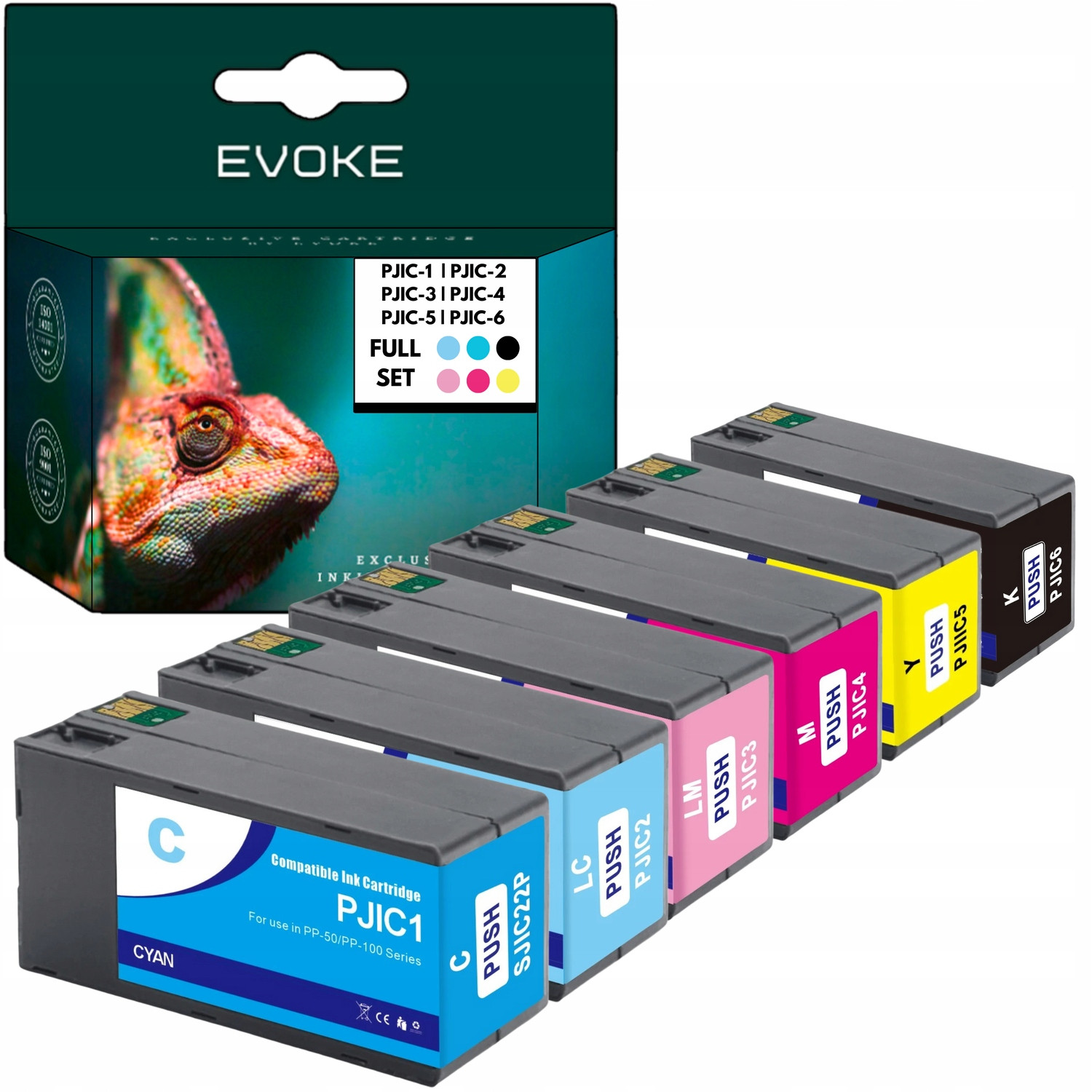 6x Inkoust pro tiskárnu Epson PJIC1 PJIC2 PJIC3 PJIC4 PJIC5 PJIC6