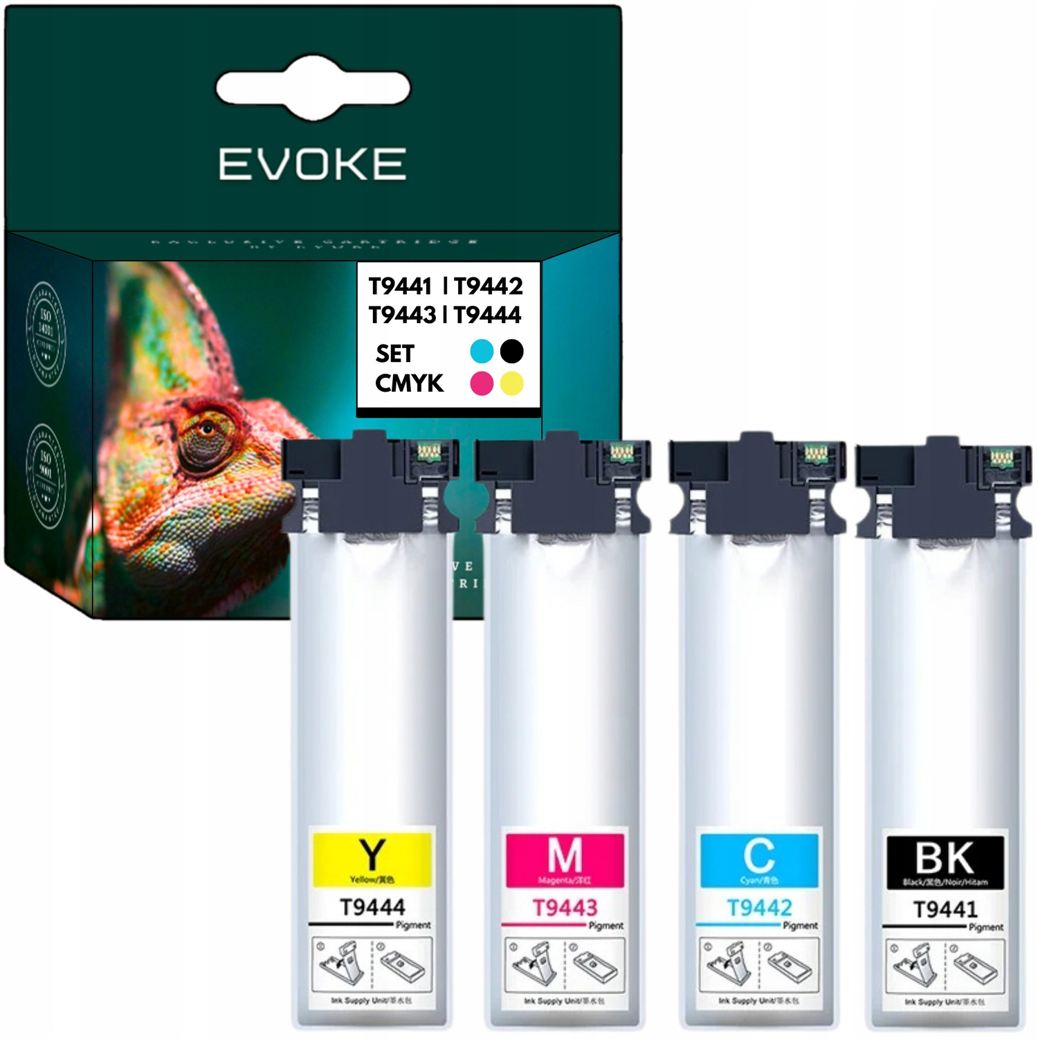 4x Inkoust do tiskárny Epson černý sada barev T9941 T9942 T9943 T9944