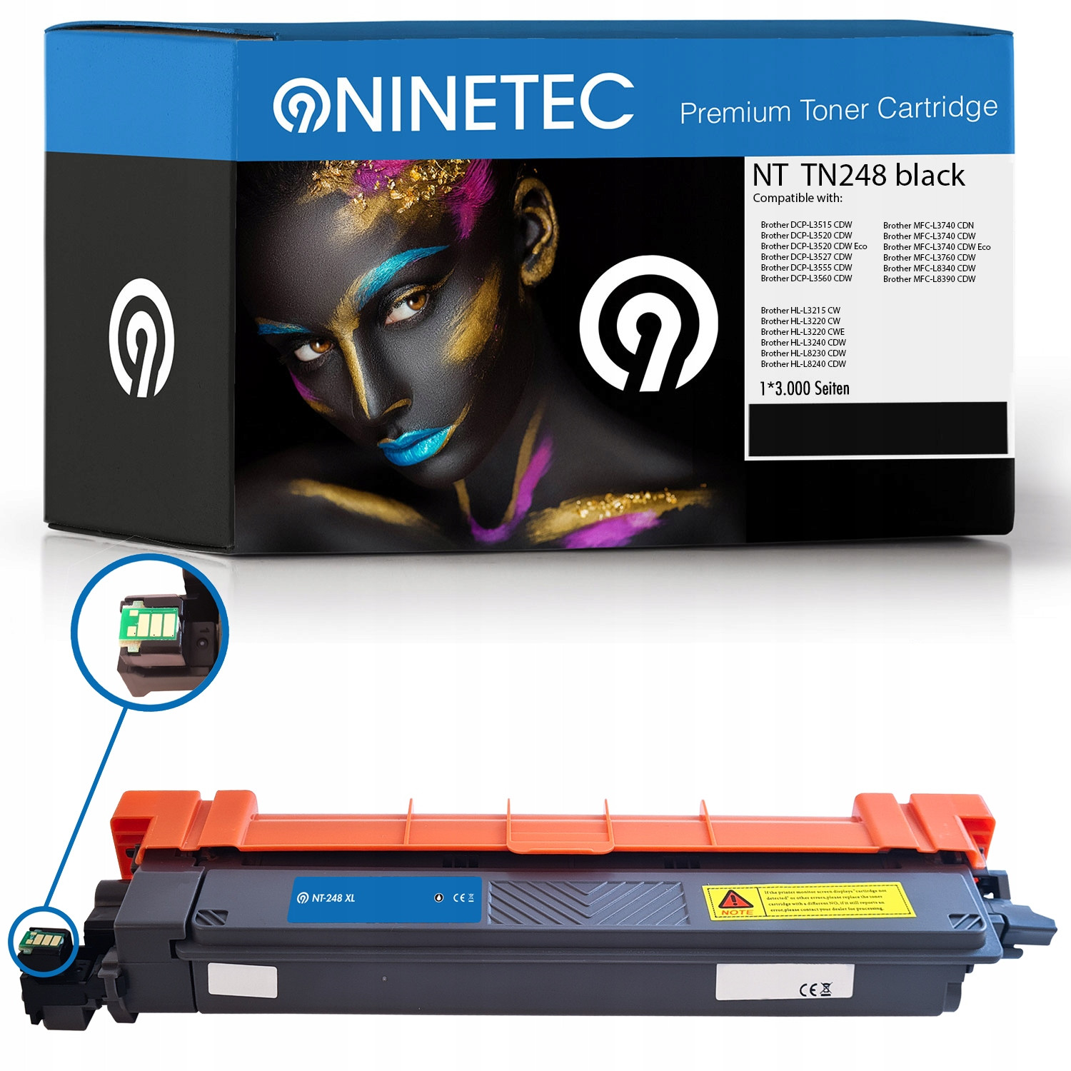 TN248 XL toner pro Brother DCP-L3520CDW L3560CDW HL-L3220CW MFC-L3740CDW Bk