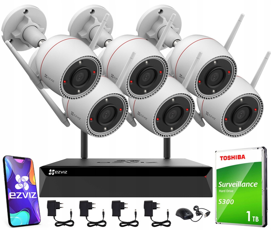 WiFi monitorovací set 6 venkovních kamer 5Mpx Ezviz Náhled 24/7